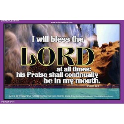 I WILL BLESS THE LORD   Custom Framed Inspiration Bible Verse   (GWPEACE1419A)   