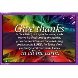 GIVE THANKS TO THE LORD   Frame Bible Verse   (GWPEACE1507)   