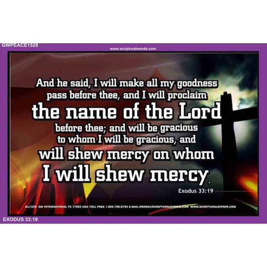 I WILL SHEW MERCY   Large Frame Scripture Wall Art   (GWPEACE1528)   