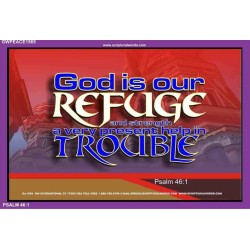 GOD IS OUR REFUGE   Scripture Frame Signs   (GWPEACE1565)   