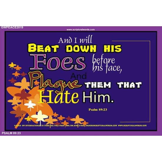 I WILL BEAT DOWN HIS FOES   Biblical Art Acrylic Glass Frame   (GWPEACE2019)   