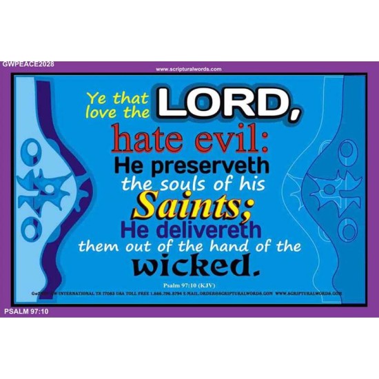 HE PRESERVETH THE SOULS OF HIS SAINTS   Bible Verses Wall Art Acrylic Glass Frame   (GWPEACE2028)   