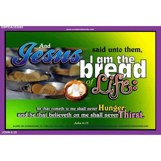 I AM THE BREAD   Inspirational Wall Art Wooden Frame   (GWPEACE2065)   