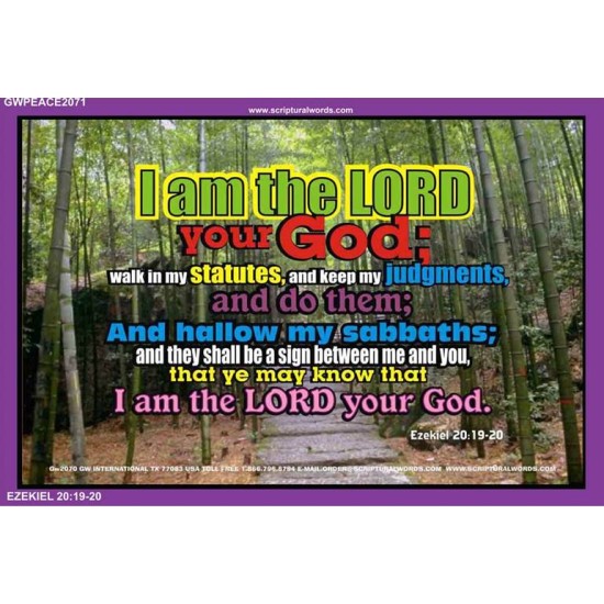 I AM THE LORD YOUR GOD   Bible Scriptures on Forgiveness Acrylic Glass Frame   (GWPEACE2071)   