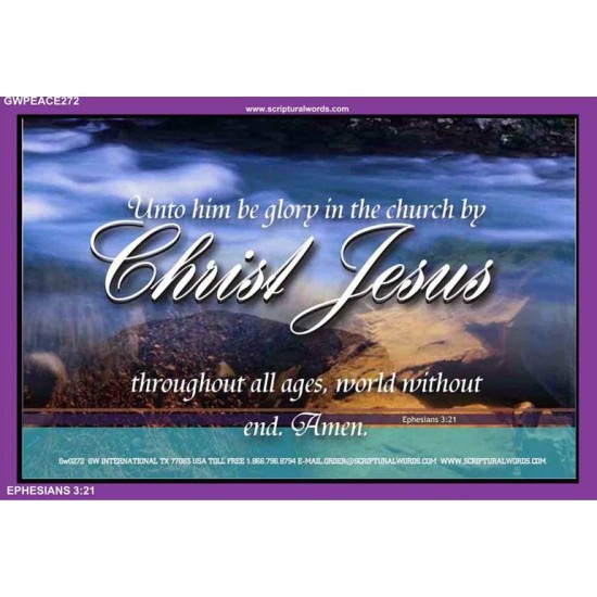 GLORY IN THE CHURCH BY CHRIST JESUS   Bathroom Wall Art   (GWPEACE272)   