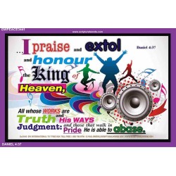 HONOUR THE KING OF HEAVEN   Framed Bible Verse   (GWPEACE3441)   