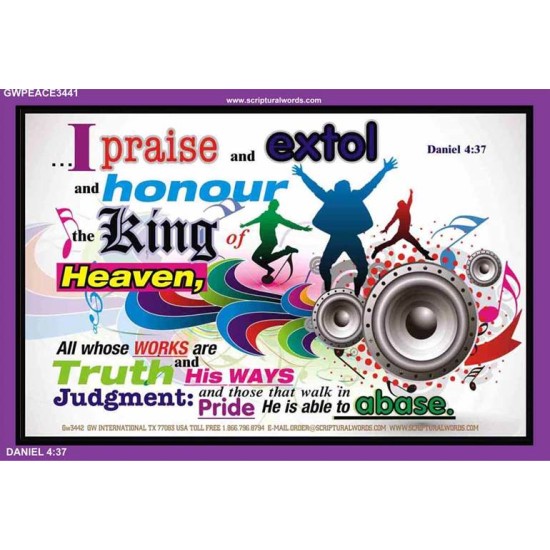 HONOUR THE KING OF HEAVEN   Framed Bible Verse   (GWPEACE3441)   