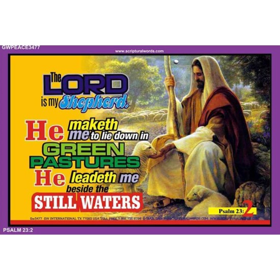 HE MAKES ME LIE DOWN   Unique Bible Verse Frame   (GWPEACE3477)   