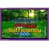 ALL SUFFICIENT GOD   Large Frame Scripture Wall Art   (GWPEACE3774)   "14x12"