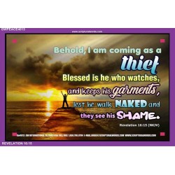 I COME AS A THIEF IN THE NIGHT   Scripture Art Acrylic Glass Frame   (GWPEACE4013)   