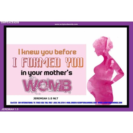 I FORMED YOU IN YOUR MOTHERS WOMB   Bible Verse Frame Online   (GWPEACE4259)   