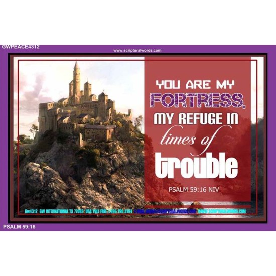 YOU ARE MY FORTRESS   Framed Bible Verses Online   (GWPEACE4312)   