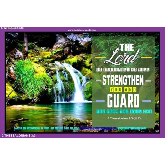 HE WILL STRENGTHEN YOU   Frame Scripture Dcor   (GWPEACE4338)   