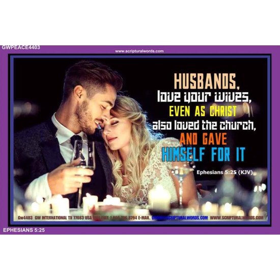 HUSBANDS AND WIVES   Unique Bible Verse Framed   (GWPEACE4403)   