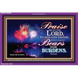 GOD DAILY BEARS OUR BURDENS   Christian Quote Frame   (GWPEACE6585)   