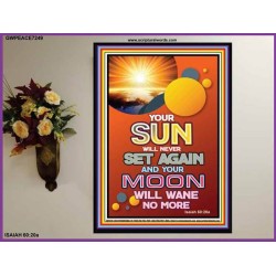 YOUR SUN WILL NEVER SET   Custom Bible Verse Poster   (GWPEACE7249)   