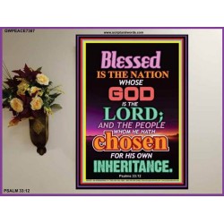 THE NATION WHOSE GOD IS THE LORD   Christian Wall Art Poster   (GWPEACE7387)   