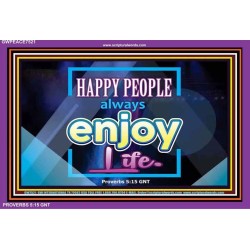 HAPPY PEOPLE ALWAYS ENJOY LIFE   Large Wall Accents & Wall Decor   (GWPEACE7521)   