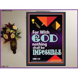 WITH GOD NOTHING SHALL BE IMPOSSIBLE   Christian Paintings Poster   (GWPEACE7564)   