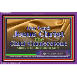 JESUS CHRIST CHIEF CORNERSTONE   Large Frame Scripture Wall Art   (GWPEACE7693)   