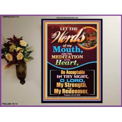 THE MEDITATION OF MY HEART   Bible Verse Poster for Home   (GWPEACE7773)   
