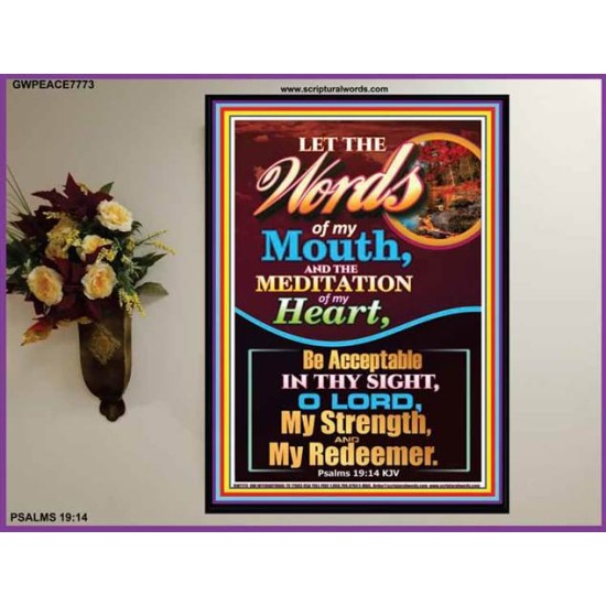 THE MEDITATION OF MY HEART   Bible Verse Poster for Home   (GWPEACE7773)   