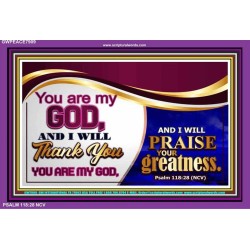 YOU ARE MY GOD   Contemporary Christian Wall Art Acrylic Glass frame   (GWPEACE7909)   