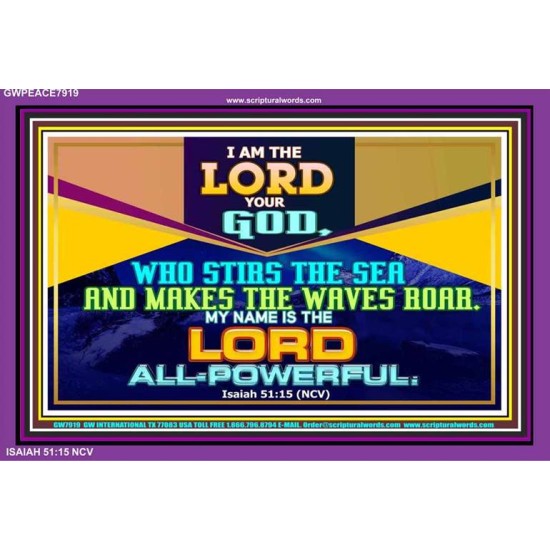 I AM THE LORD YOUR GOD   Framed Sitting Room Wall Decoration   (GWPEACE7919)   