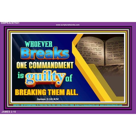 GODS COMMANDMENT   Inspirational Wall Art Poster   (GWPEACE7931)   