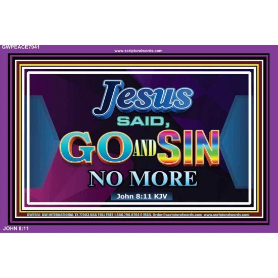 GO AND SIN NO MORE   Acrylic Glass Frame Scripture Art   (GWPEACE7941)   