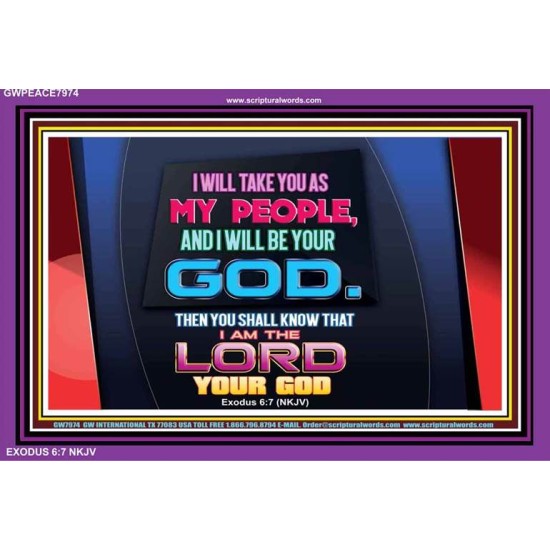 I WILL BE YOUR GOD   Contemporary Wall Decor   (GWPEACE7974)   