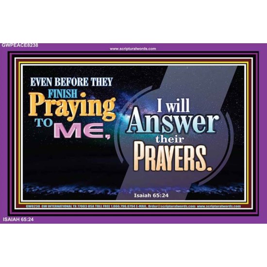 GOD ANSWERS OUR PRAYERS   Framed Bible Verse   (GWPEACE8238)   