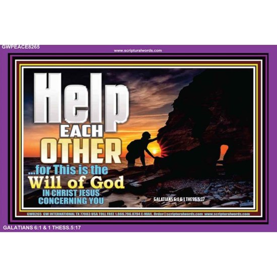 HELP EACH OTHER   Frame Large Wall Art   (GWPEACE8265)   