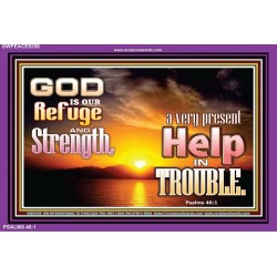 GOD IS OUR REFUGE   Christian Quote Frame   (GWPEACE8298)   