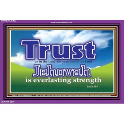 IN THE LORD JEHOVAH IS EVERLASTING STRENGTH   Framed Hallway Wall Decoration   (GWPEACE837)   "14x12"