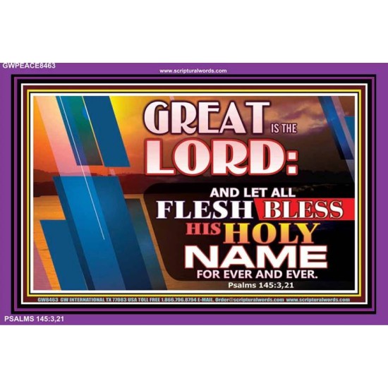 GREAT IS THE LORD   Large Framed Scriptural Wall Art   (GWPEACE8463)   