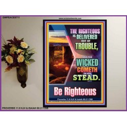 THE RIGHTEOUS IS DELIVERED OUT OF TROUBLE   Religious Art Poster   (GWPEACE8711)   