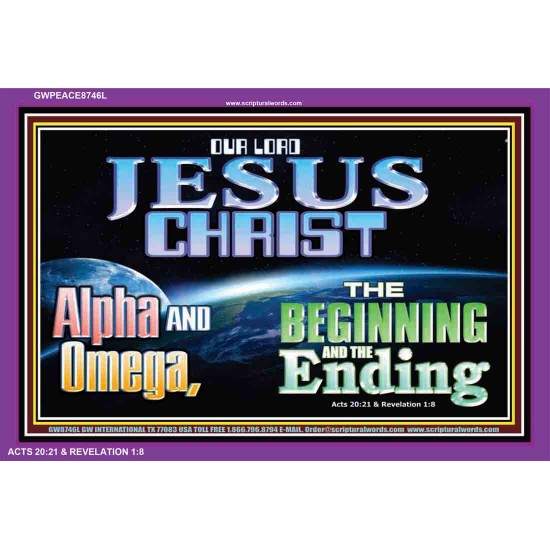 JEHOVAH THE BEGINNING AND THE ENDING   Framed Bible Verse   (GWPEACE8746L)   