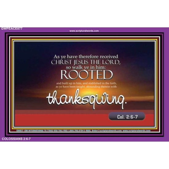 ABOUNDING THEREIN WITH THANKGIVING   Inspirational Bible Verse Framed   (GWPEACE877)   