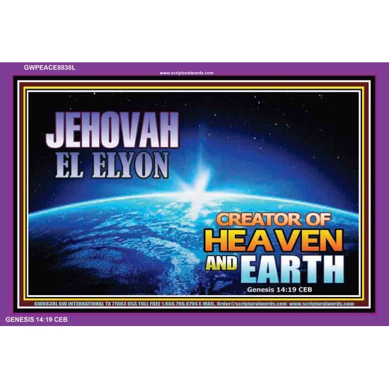 JEHOVAH EL ELYON   Bible Verses Poster   (GWPEACE8838L)   