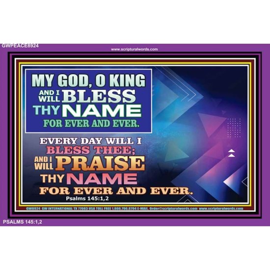 I WILL BLESS THY NAME   Framed Restroom Wall Decoration   (GWPEACE8924)   