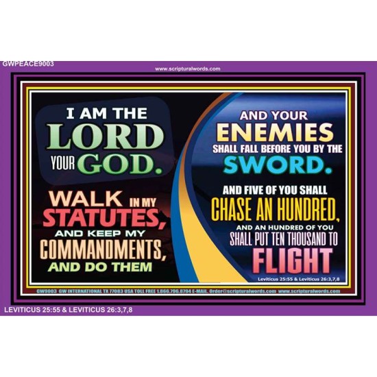 I AM THE LORD   Framed Lobby Wall Decoration   (GWPEACE9003)   