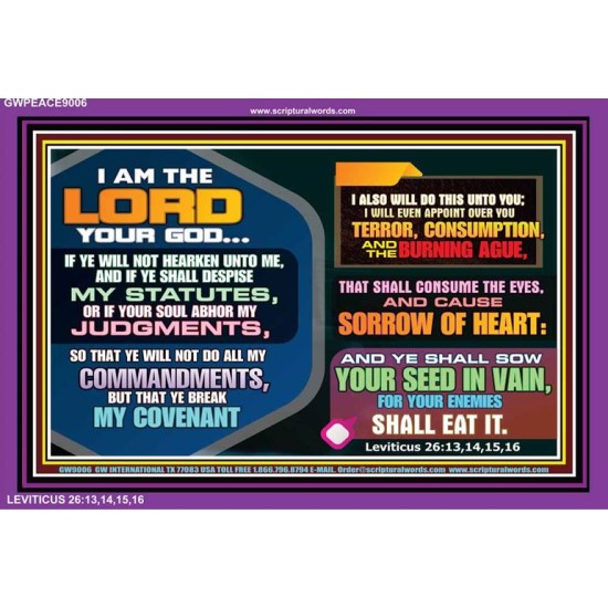 I AM THE LORD YOUR GOD   Sanctuary Paintings Frame   (GWPEACE9006)   