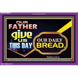 GIVE US THIS DAY OUR DAILY BREAD   Framed Restroom Wall Decoration   (GWPEACE9011)   