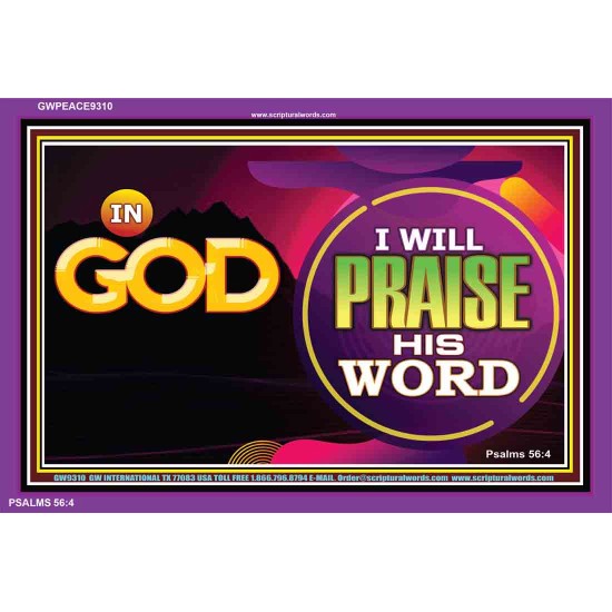 I WILL PRAISE HIS WORD   Framed Christian Wall Art   (GWPEACE9310)   