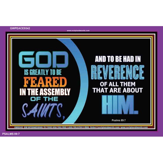 GOD IS GREATLY TO BE FEARED   Custom Frame Scriptural ArtWork   (GWPEACE9342)   