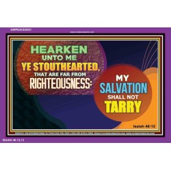 HEARKEN UNTO ME YE STOUHEARTED   Custom Framed Scriptural Art   (GWPEACE9351)   