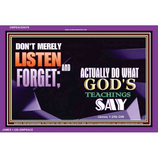 ACTUALLY DO WHAT GOD'S TEACHINGS SAY   Printable Bible Verses to Framed   (GWPEACE9378)   