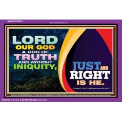 JEHOVAH GOD OF TRUTH AND WITHOUT INIQUITY   Bible Verses Frame for Home Online   (GWPEACE9400)   