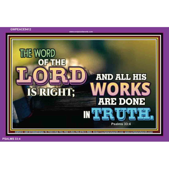 ALL HIS WORKS ARE DONE IN TRUTH   Scriptural Wall Art   (GWPEACE9412)   